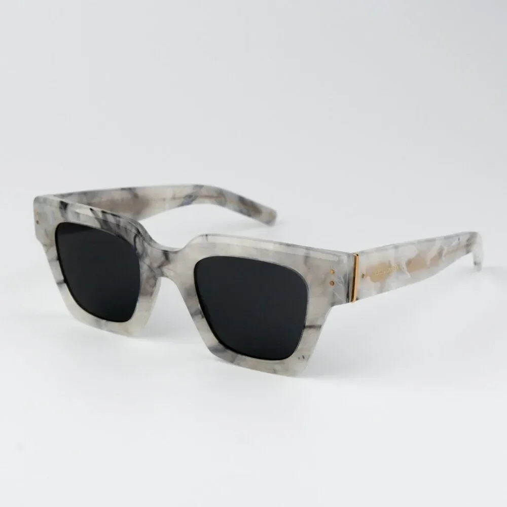 NEW D&G DG4413 342887 Grey Marble Grey Square Unisex Sunglasses